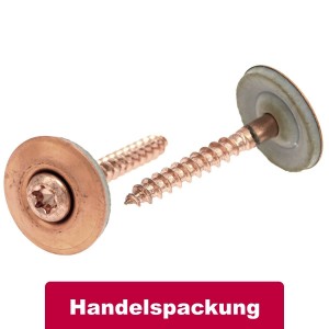 Spenglerschrauben 2tlg. A2-Cu TX 25 mit Dichtscheibe 20 mm Spenglerschrauben 2tlg. A2-Cu TX 25 mit Dichtscheibe 20 mm