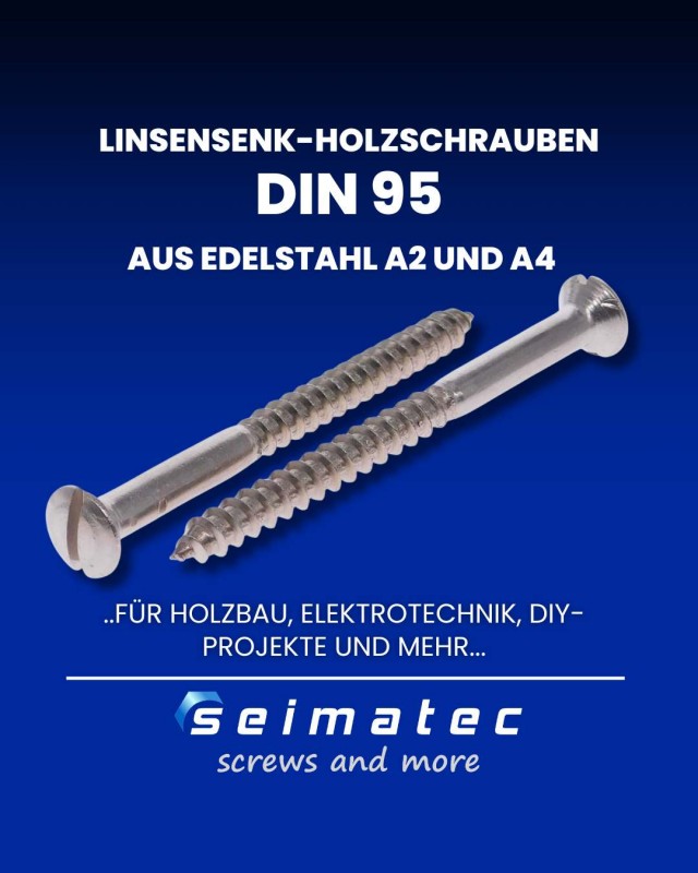 DIN 95 Linsensenkschrauben mit Holzgewinde Edelstahl