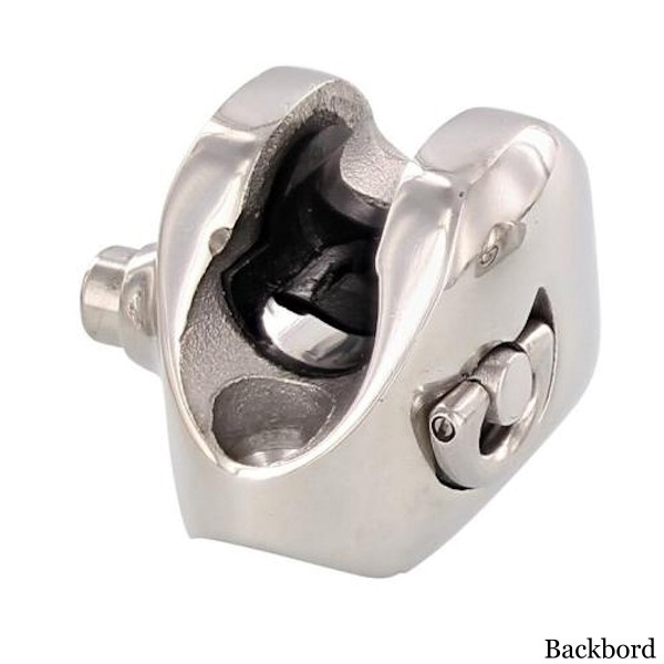 Verdeckbeschlag f. Kugelkopf mit D-Ring konkav Edelstahl A4-AISI 316 #081510