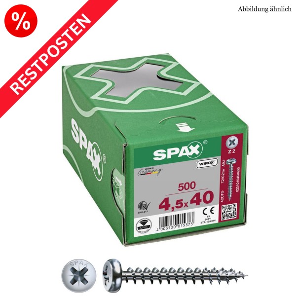 SPAX Universalschrauben PAN-HEAD PZ-Antrieb WIROX Restposten - 4,5x40