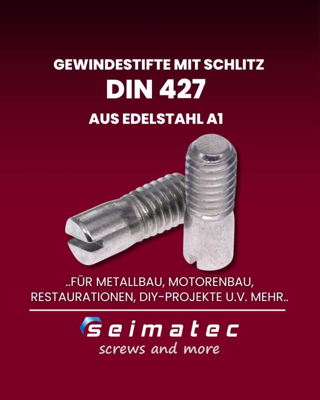 Gewindestifte mit Schlitz aus Edelstahl DIN 427