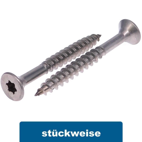 Spanplattenschrauben Edelstahl A2 Senkkopf TX Teilgewinde #9047
