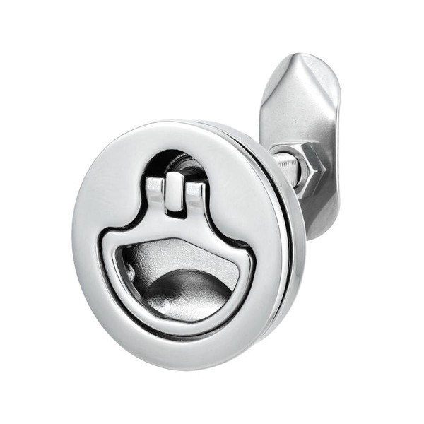 Einlassgriff mit Kompression wasserdicht Edelstahl A4 Ø 78 mm rund mit Schloss #815190