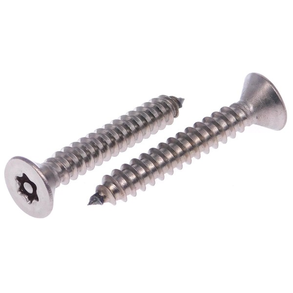 Sicherungsschrauben Torx + PIN Senkkopf Blechgewinde Edelstahl A2