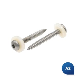 Fensterbankschrauben TX Edelstahl A2 mit Poly-Scheibe natur Fensterbankschrauben TX Edelstahl A2 mit Poly-Scheibe natur