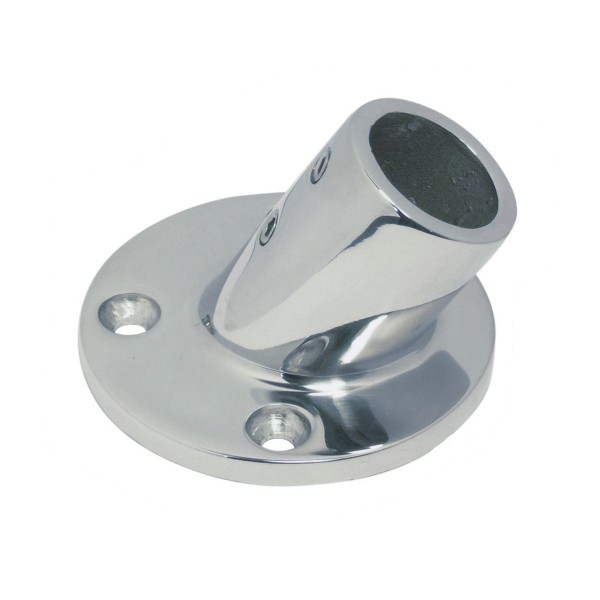 Relingfuß mit runder Grundplatte 60° Edelstahl A4-AISI 316 #082020