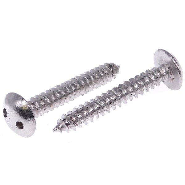 Sicherheitsschraube Rundkopf 2-Loch Blechgewinde Edelstahl A2