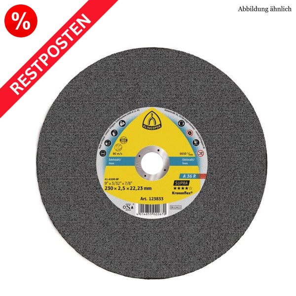 A 36 R Trennscheiben gerade 125x2x22,23 mm - Restposten 22 Stk.