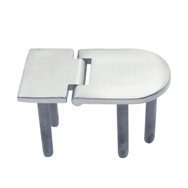 Möbelscharnier mit Gewinde M6x45 Edelstahl A4 76x40x4 mm #8911