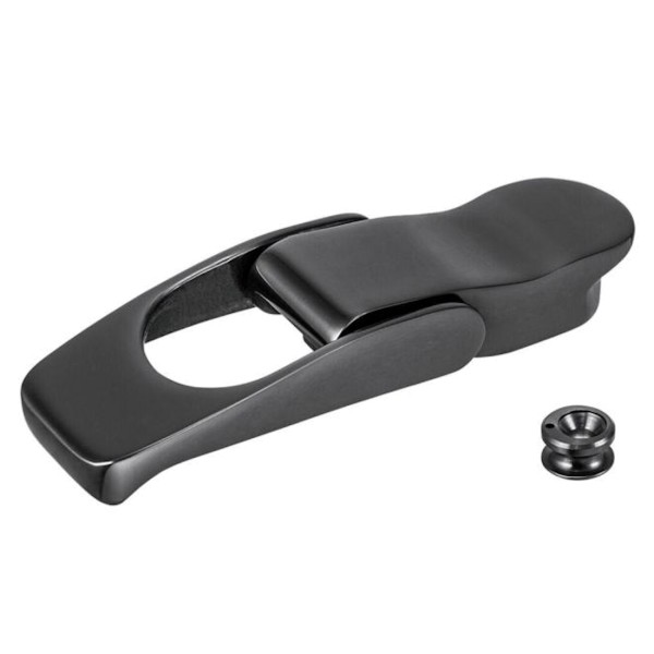 Überfallscharnier Edelstahl A4 schwarz matt 82 x 25 mm #814666