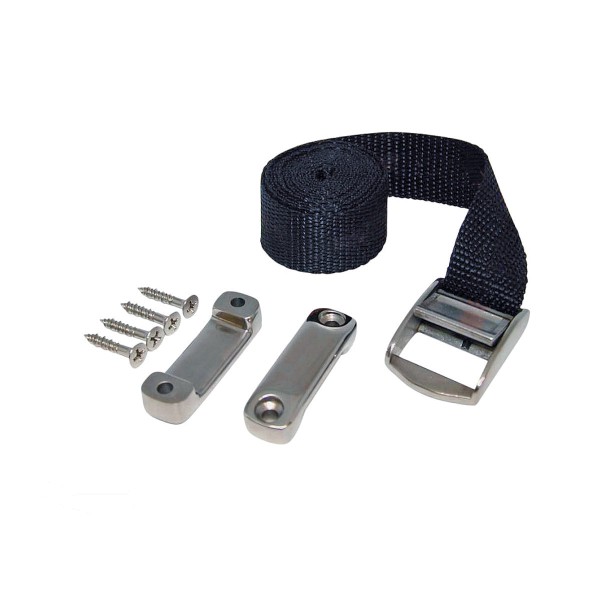 Batteriehaltegurt-Set Edelstahl A4-AISI 316/PES #081410