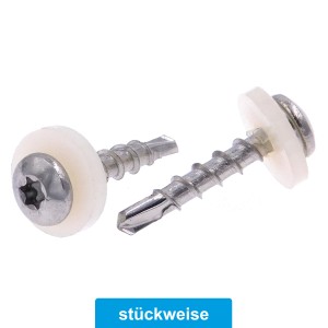 Fensterbankschrauben Edelstahl A2 TX GG PA-Scheibe natur + Bohrspitze Fensterbankschrauben Edelstahl A2 TX GG PA-Scheibe natur + Bohrspitze