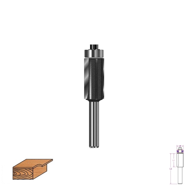 Kanten- bzw. Bündigfräser Hartmetall mit Kugellager für Oberfräsen 12,7 mm
