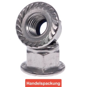 DIN 6926 Sperrzahn Sicherungsmutter mit Flansch Edelstahl A2 - B2B DIN 6926 Sperrzahn Sicherungsmutter mit Flansch Edelstahl A2 - B2B