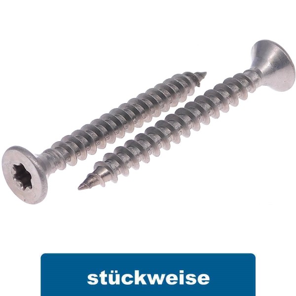 Edelstahlschrauben Holz Vollgewinde A4 Senkkopf TX #9047