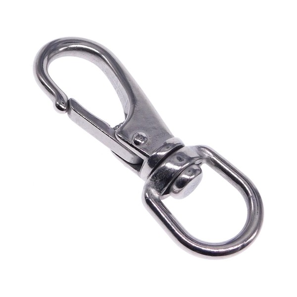 Schnapphaken mit Wirbelauge aus Edelstahl A4 AISI 316