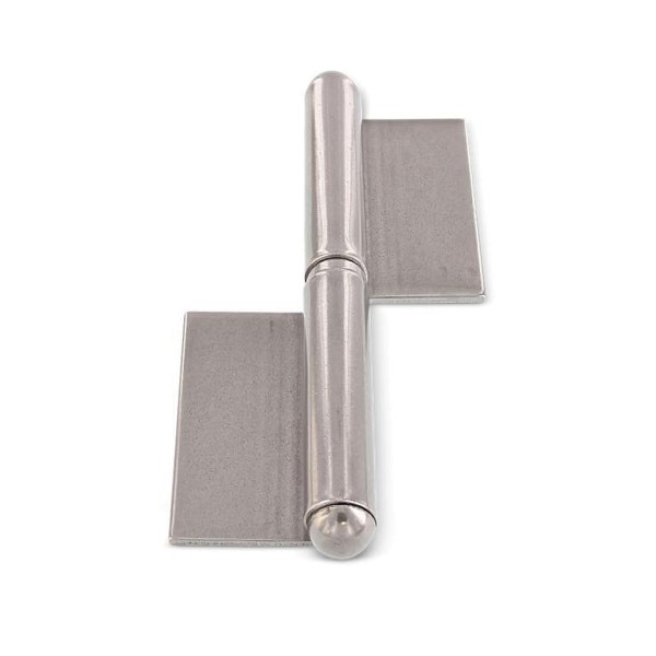 Anschweiss-Scharnier Links 2-tlg. mit langen Flügeln A2 80 x 135 x 3,0 mm #814753