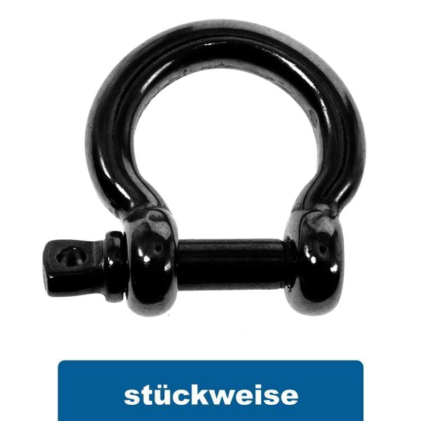 Schäkel Edelstahl A4-AISI 316 PVD schwarz beschichtet #8260DBK