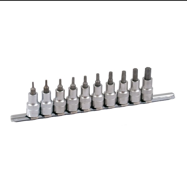 Steckschlüssel-Schiene bestückt für Innen-TX-Schrauben 1/2&quot; 12,5 - 60mm
