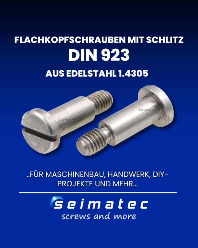 Flachkopfschrauben Edelstahl mit Schlitz und Ansatz DIN 923