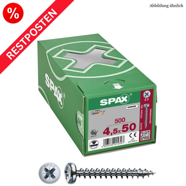 SPAX Universalschrauben PAN-HEAD PZ-Antrieb WIROX Restposten - 4,5x50