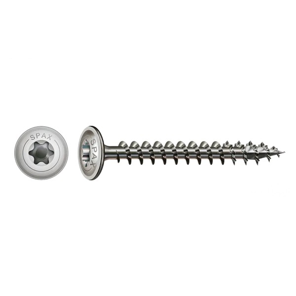 SPAX-T Schrauben mit 4CUT-Spitze und Tellerkopf Edelstahl A2