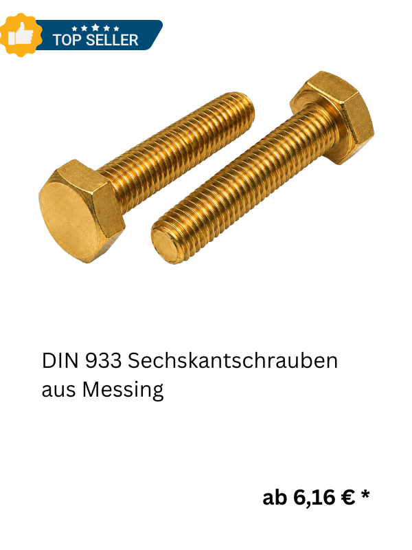  DIN 933 Sechskantschrauben aus Messing 