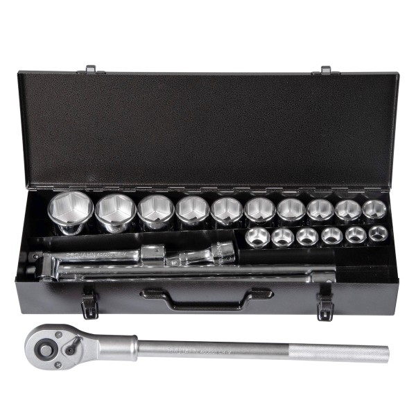 Steckschlüssel-Koffer 21-tlg. Industrie metrisch 20 - (3/4")