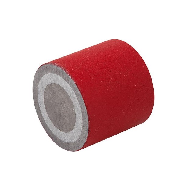 Topfmagnet rund Stahl rot lackiert