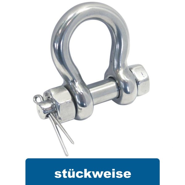 Rundschäkel mit Sicherungsbolzen Edelstahl A4 #081400