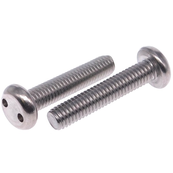 Sicherheitsschrauben 2 Loch mit metrischem Gewinde Edelstahl A2