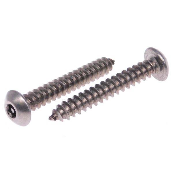 Sicherheitsschraube ISK+PIN Flachrundkopf Blechgewinde A2