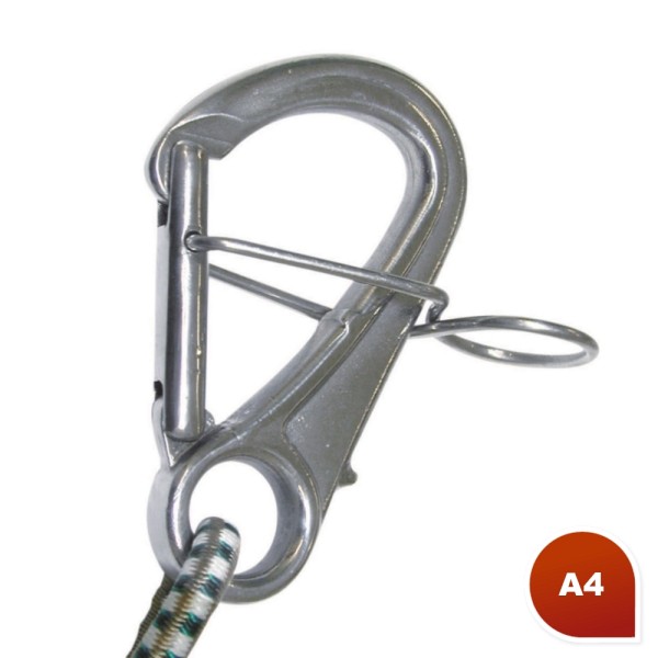 Bojen Karabiner mit Sicherungssplint Edelstahl A4 #8679