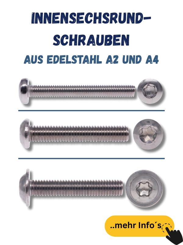 Innensechsrund Schrauben TX-Antrieb Edelstahl by seimatec