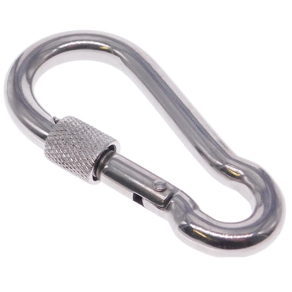 Karabinerhaken mit Sicherungsmutter Edelstahl A4-AISI 316 #814594