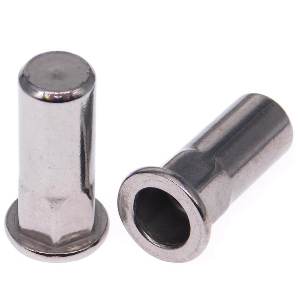 Blindnietmutter Flachkopf Edelstahl A2 Teilsechskant geschlossen