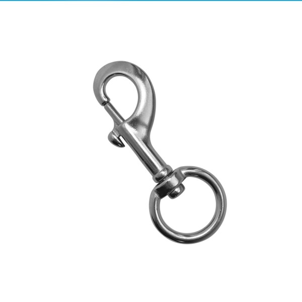 Wirbelkarabiner mit rundem Auge Edelstahl A4 AISI 316