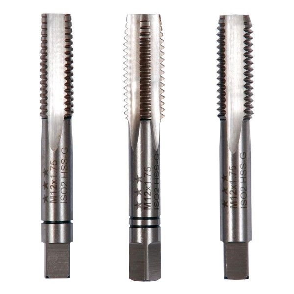 Gewindebohrer HSS metrisches Gewinde 3-tlg. DIN 352