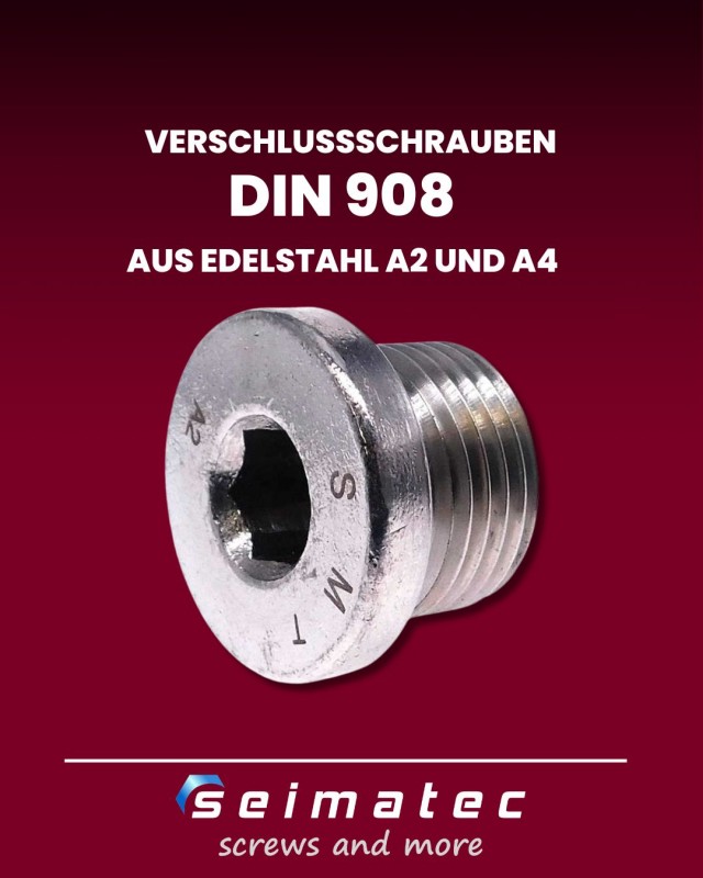 verschluss-schrauben nach DIN 908 mit Bund und Innensechskant Edelstahl A2 und A4
