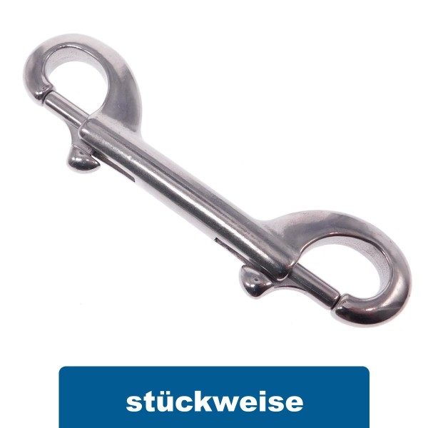 Doppelkarabiner aus Edelstahl A4 AISI 316 #8416