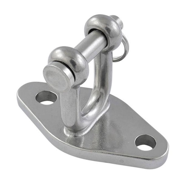 Grundplatte mit Rundschäkel Edelstahl A4-AISI 316 #081500