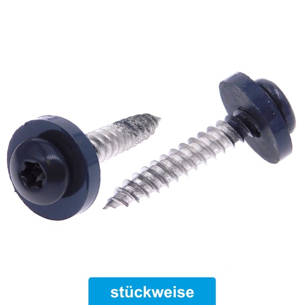 Fensterbankschrauben Edelstahl A2 TX FG mit Polyamidscheibe grau