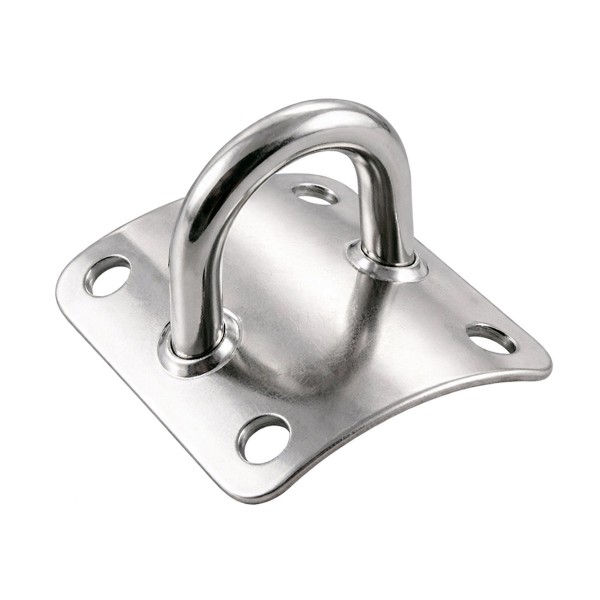 Mastplatte gewölbt waagerecht 51 x 39 mm Edelstahl A2 #8365