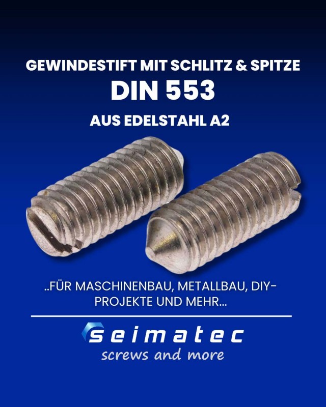 DIN 553 Gewindestifte mit Schlitz aus edelstahl