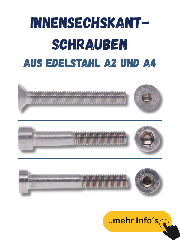 Innensechskantschrauben Edelstahl A2 und A4 by seimatec