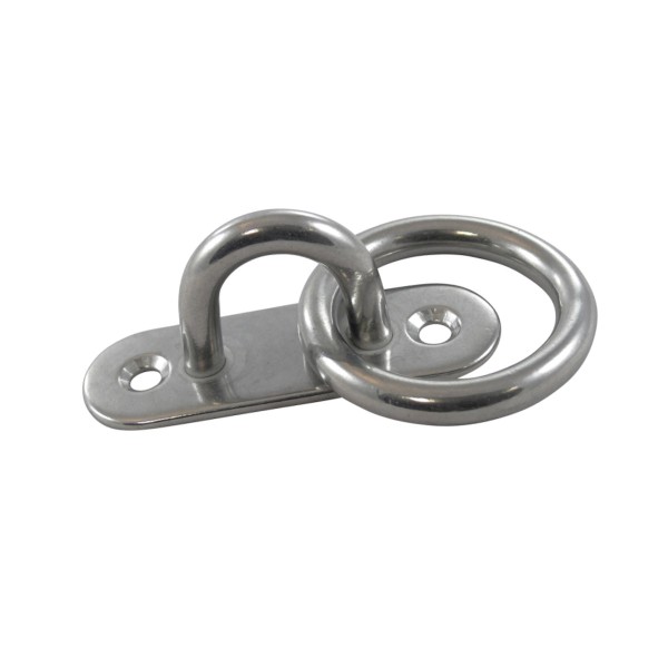 Mastplatte oval mit Ring Edelstahl A2 #814784