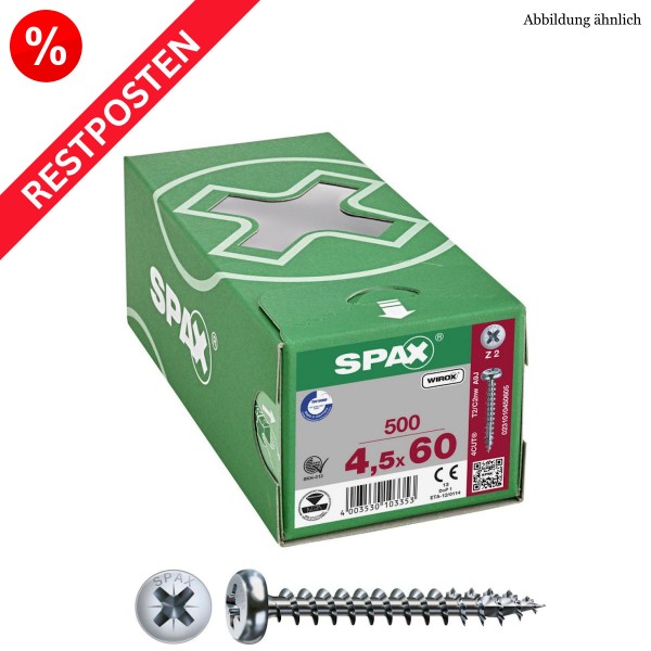 SPAX Universalschrauben PAN-HEAD PZ-Antrieb WIROX Restposten - 4,5x60