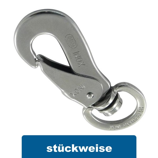 Sprenger Schnapphaken mit Wirbelauge aus Edelstahl A4 AISI 316