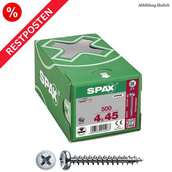 SPAX Universalschrauben PAN-HEAD PZ-Antrieb WIROX Restposten - 4,0x45