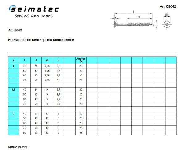 Holzbauschrauben Quadra-Speed Senkkopf TX Edelstahl A4 #9042